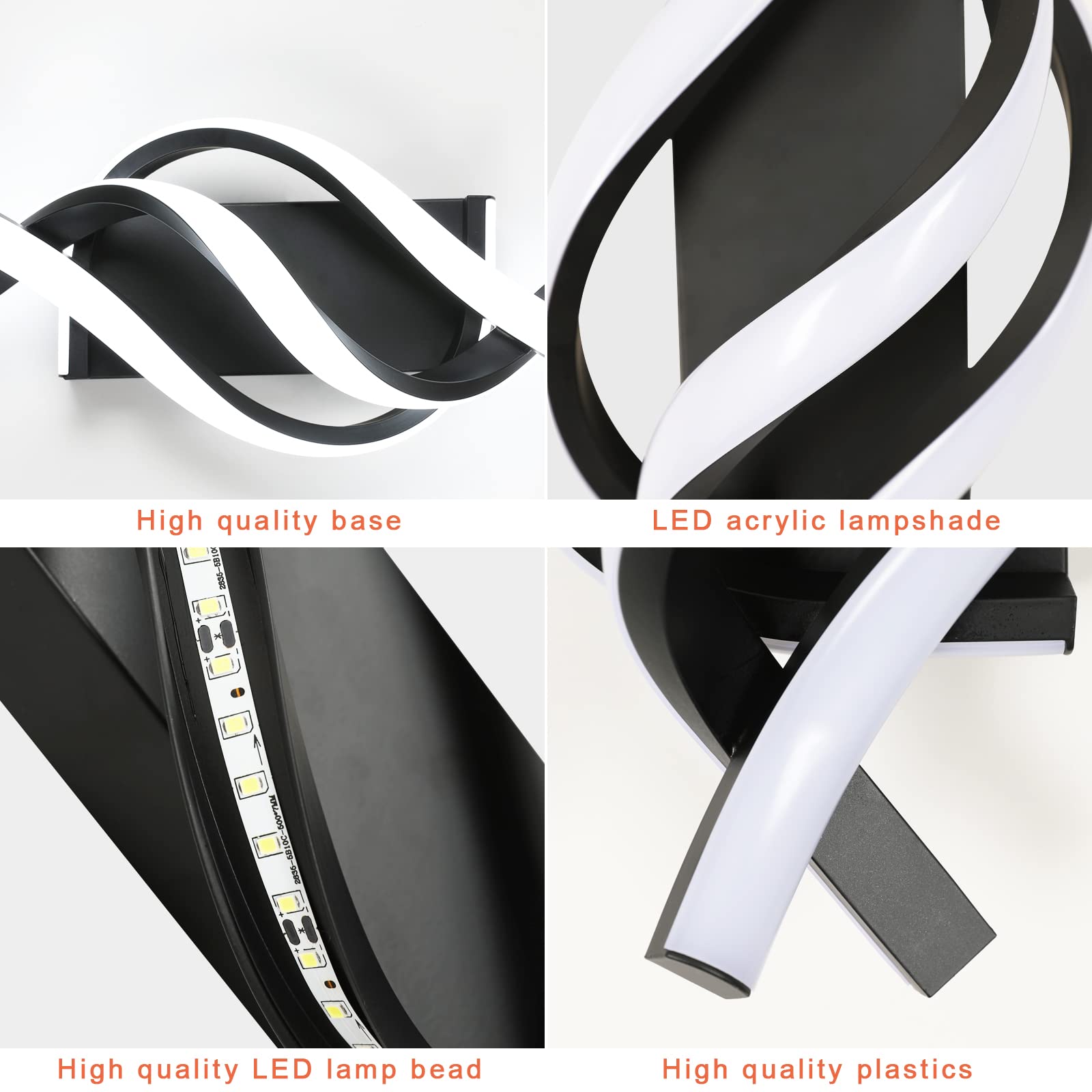 Delipop Modern Led Wall Sconce, 21W Cool White Acrylic Light For Bedroom, Bathroom, Living Room