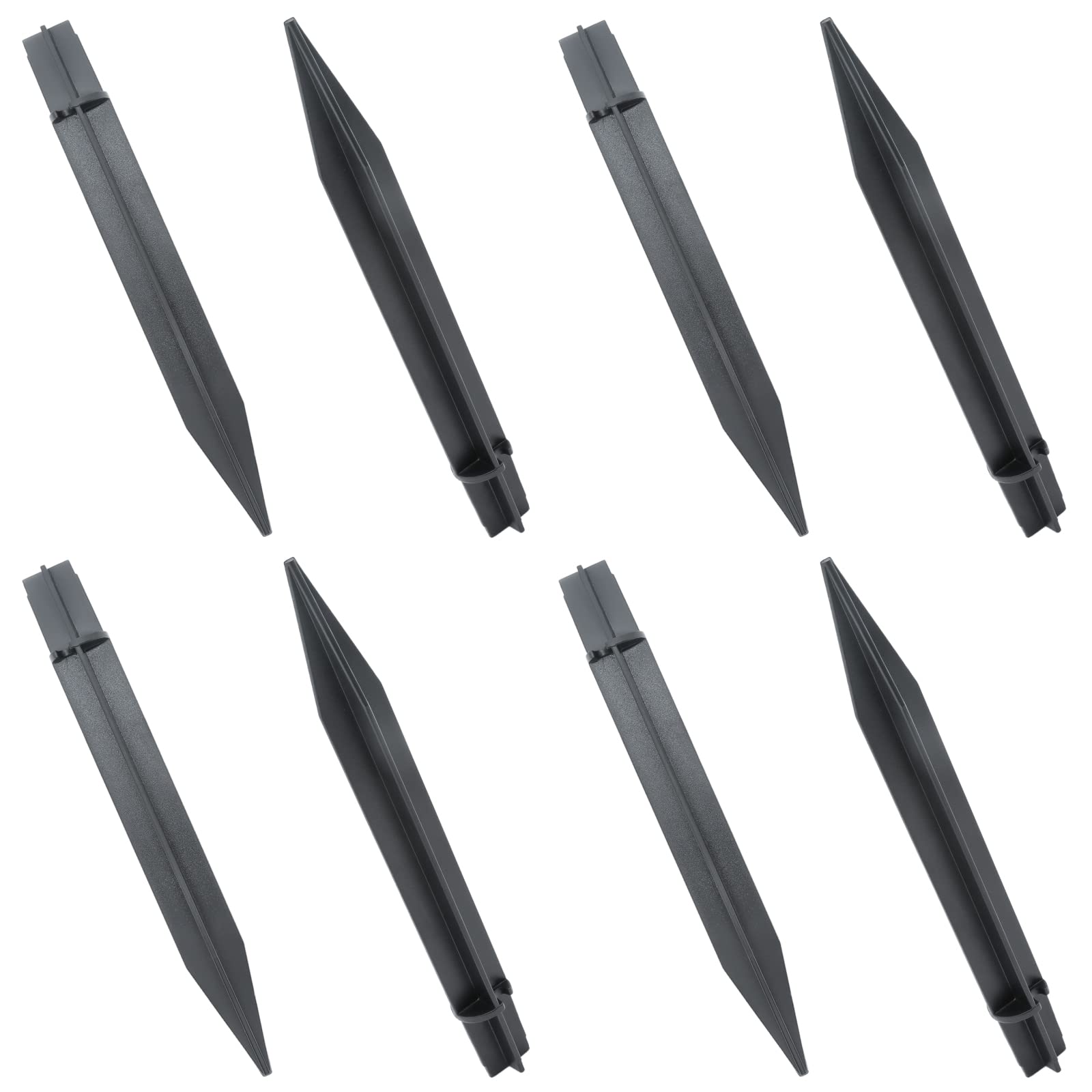 Cionyce 8PCS Black ABS Plastic Solar Pathway Light Stakes, 8.25 Inch Replacement for Garden and Pathway Lamps, 0.85 Inch Head Mounting Diameter