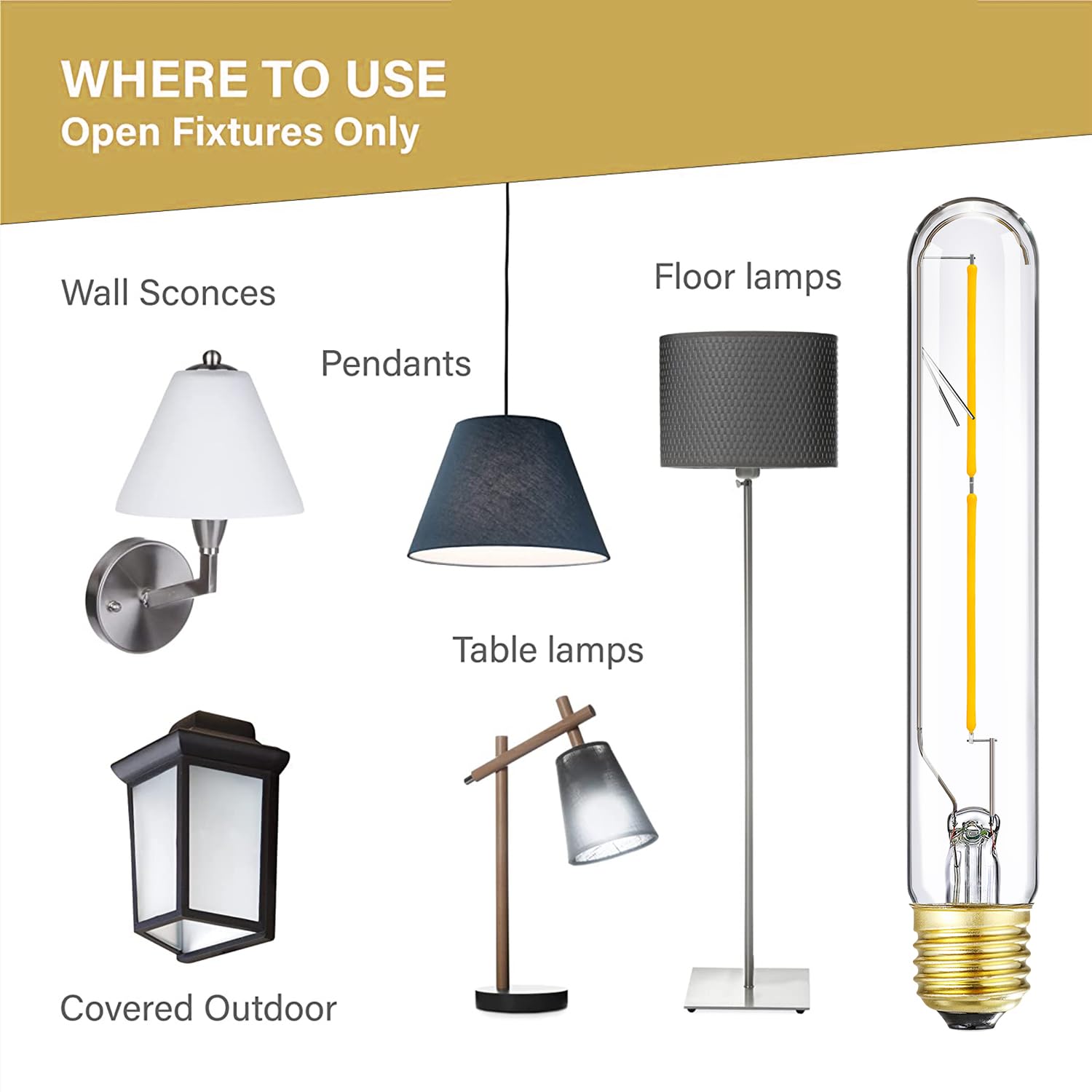 Leools Dimmable E26 Led Bulb 4W Equal 40 Watt Light Bulbs Soft White 30000K E26 Edison Bulb Ac120V 400Lm Tubular T9 T10 Led Bulb