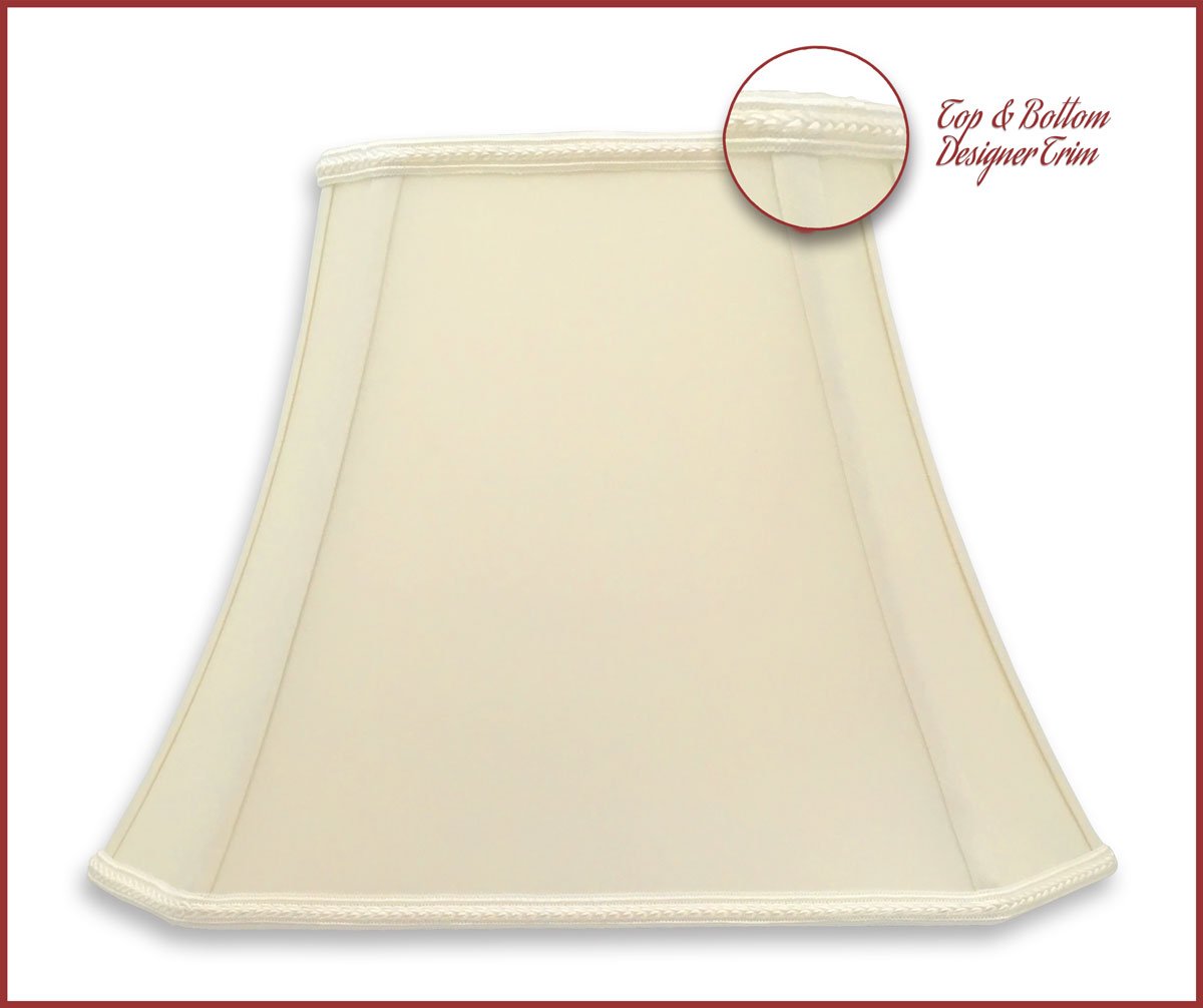 Royal Designs, Inc. Designer Bell Shade, Faux Silk, Spider Fitter, 8 x 14 x 10.6, Eggshell, Model DSO-68-14EG