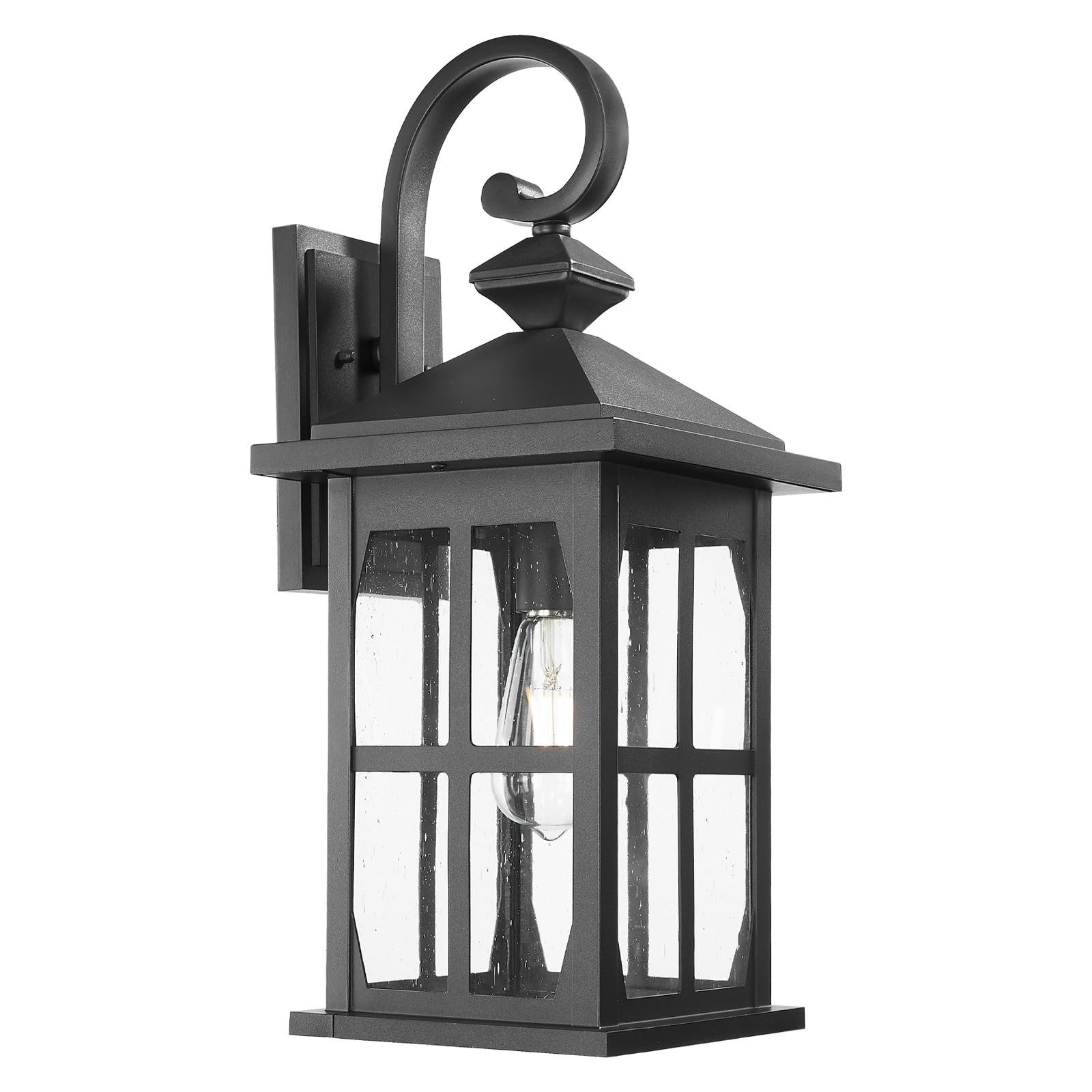 Darkaway Large Outdoor Light Fixtures Wall Mount  21Inch Outdoor Wall Lights Exterior Lighting Fixtures Waterproof Black Outside Wall Sconce With Seeded Glass For House Porch Hallway Garage Front Door