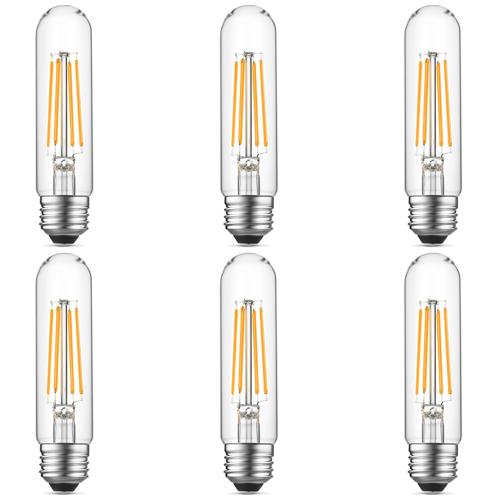Gozelux Dimmable E26 Edison Bulb, AC120V Warm White 2700K Light Bulbs, 6W, Equivalent 60W, 750LM, 5 Inch Long Tubular T10 LED Bu