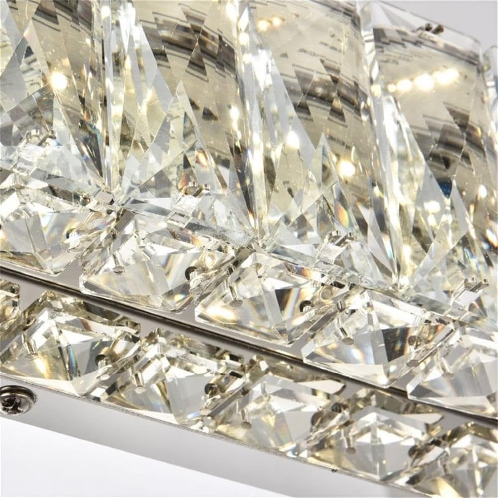 Elegant Decor Indoor Modern Monroe Integrated Led Chip Light Chrome Wall Sconce Clear Royal Cut Crystal - 24.4X4.5