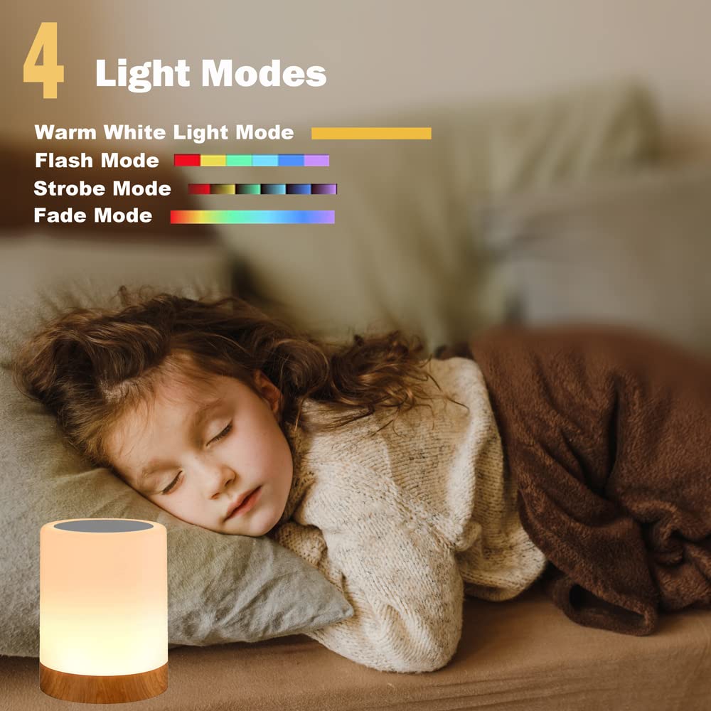Royfacc Touch Sensor Night Light Lamp - Rechargeable Dimmable Rgb Colors For Kids Bedroom