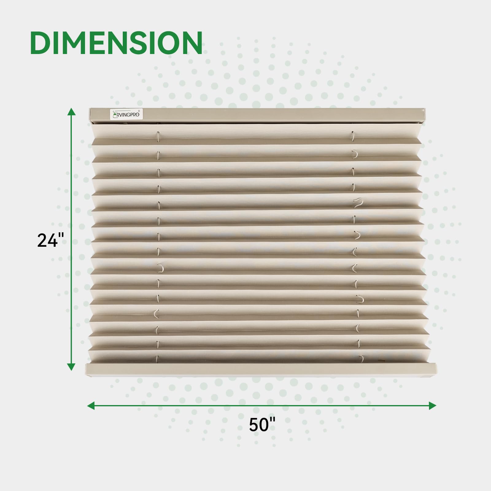 RVINGPRO RV Blinds - Grey Polyester Window Shades for Campers, 50"W x 24"H, Privacy Protection, Model 969b51af-cdf3-4851-b094-