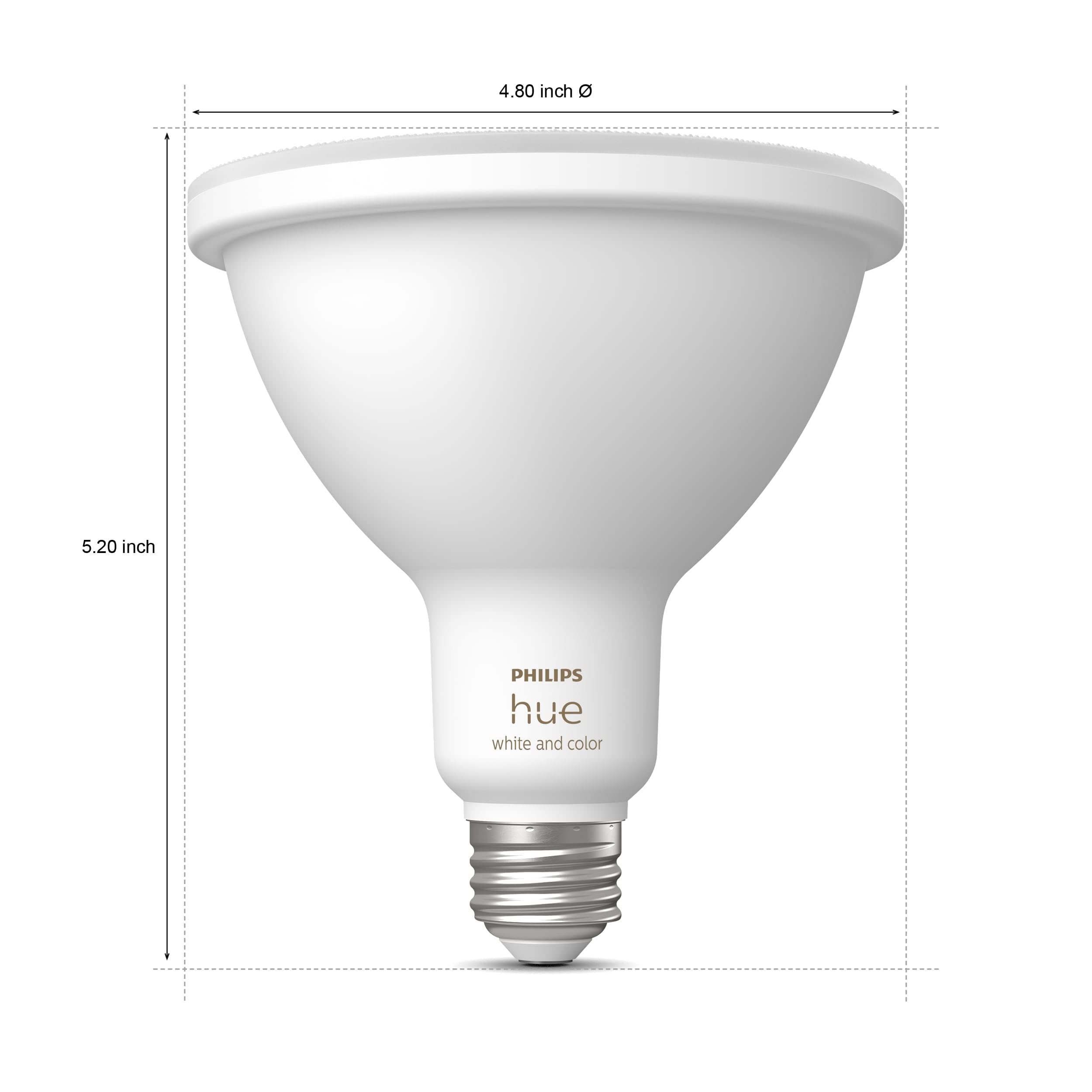 Philips Hue Smart 100W Par38 Led Bulb - White And Color Ambiance Color-Changing Light - 1 Pack - 1300Lm - E26 - Outdoor - Contro