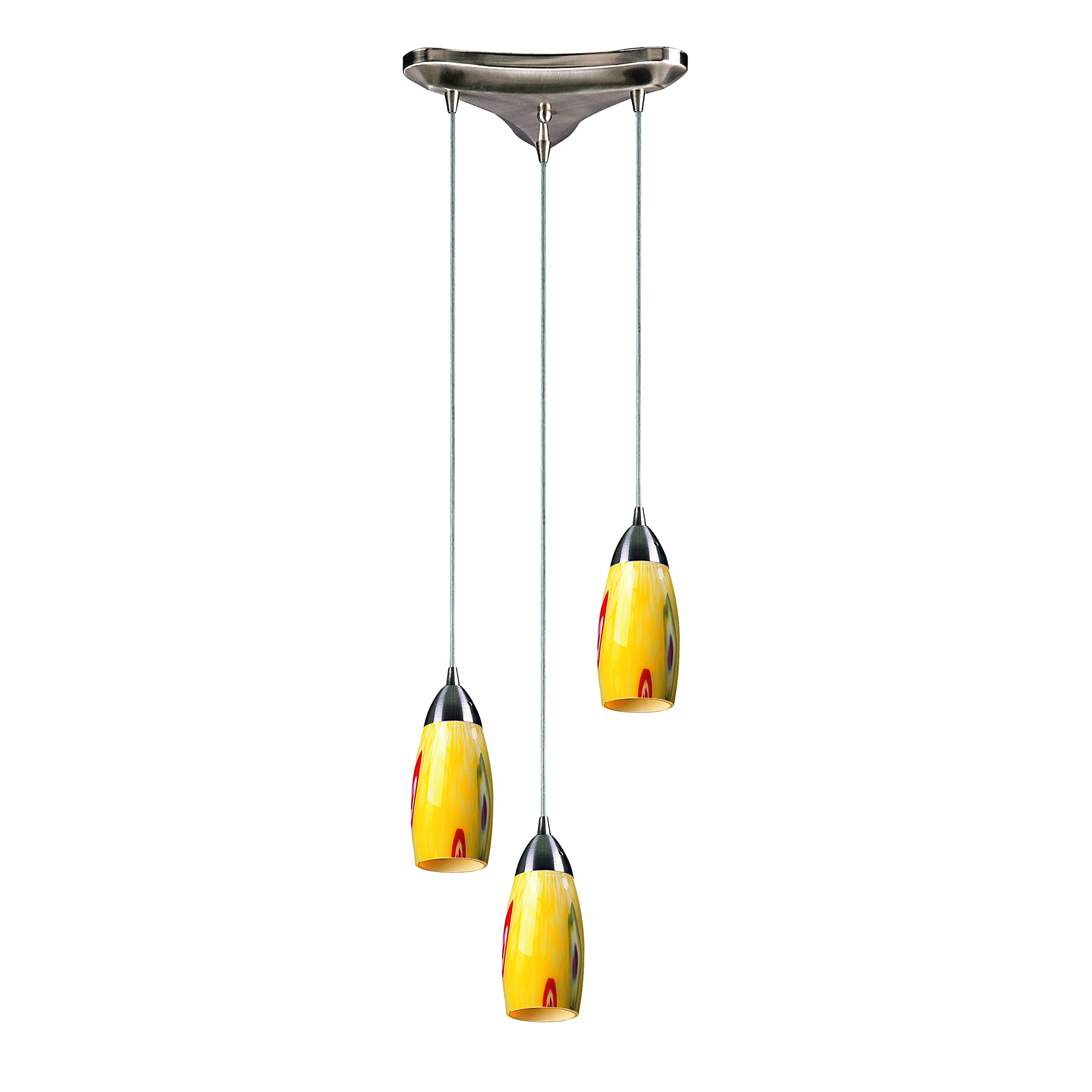 Elk Milan Configurable Multi Pendant Light - Satin Nickel, Glass Shade, Modern Design