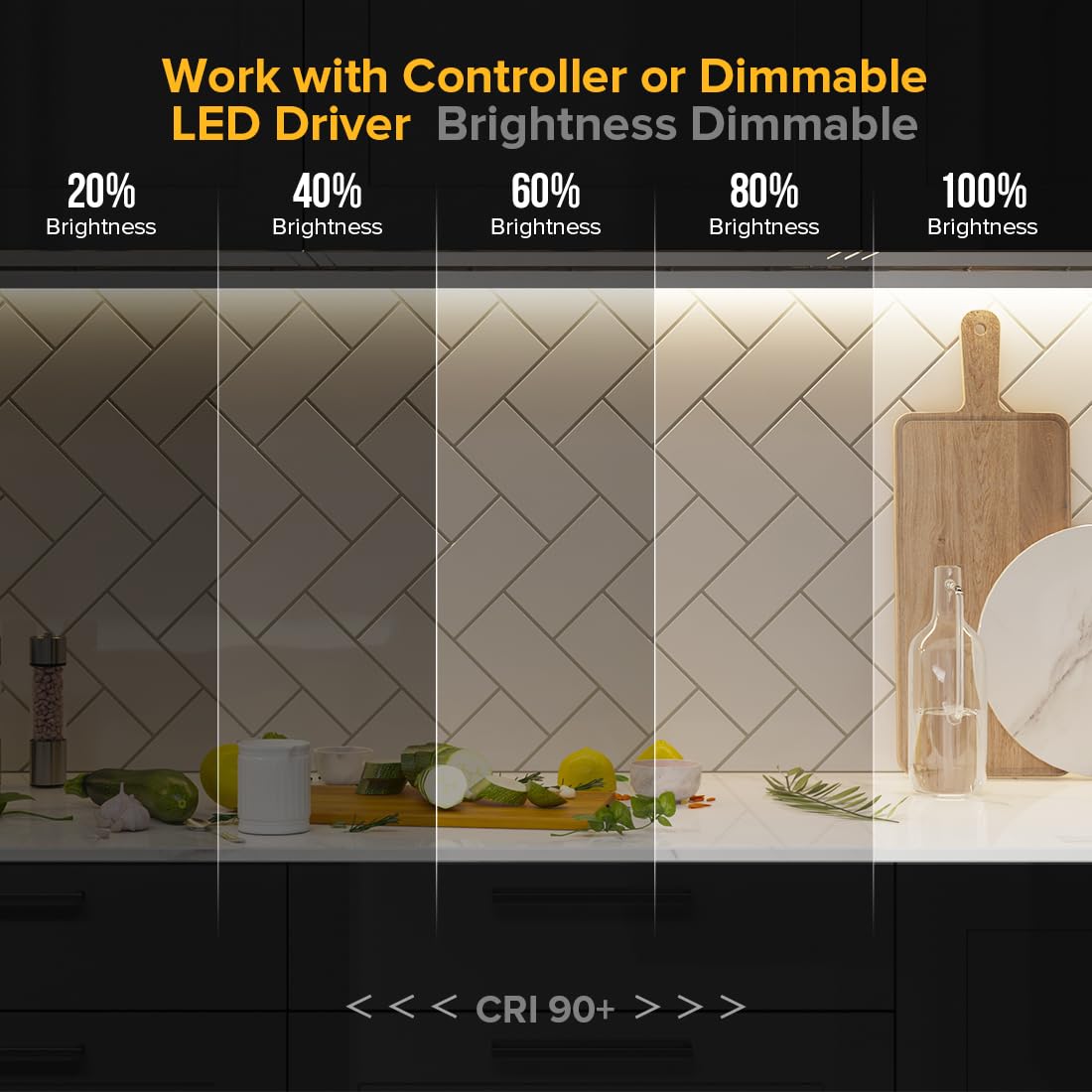 Btf-Lighting Fcob Cob Led Strip Flexible High Density Uniform Light 8W/M 32.8Ft Dc24V Warm White 2700K Cri 90+ 8Mm Width Led Rib