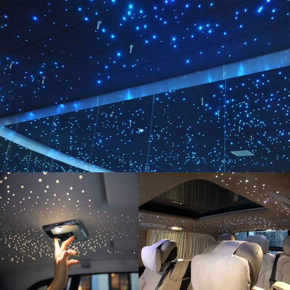 Akepo Fiber Optic Star Ceiling Light Kit - 20W Dual-Head Rgbw, 830Pcs, 13.1Ft, Aluminum, Multicolor, Model Qj-L020