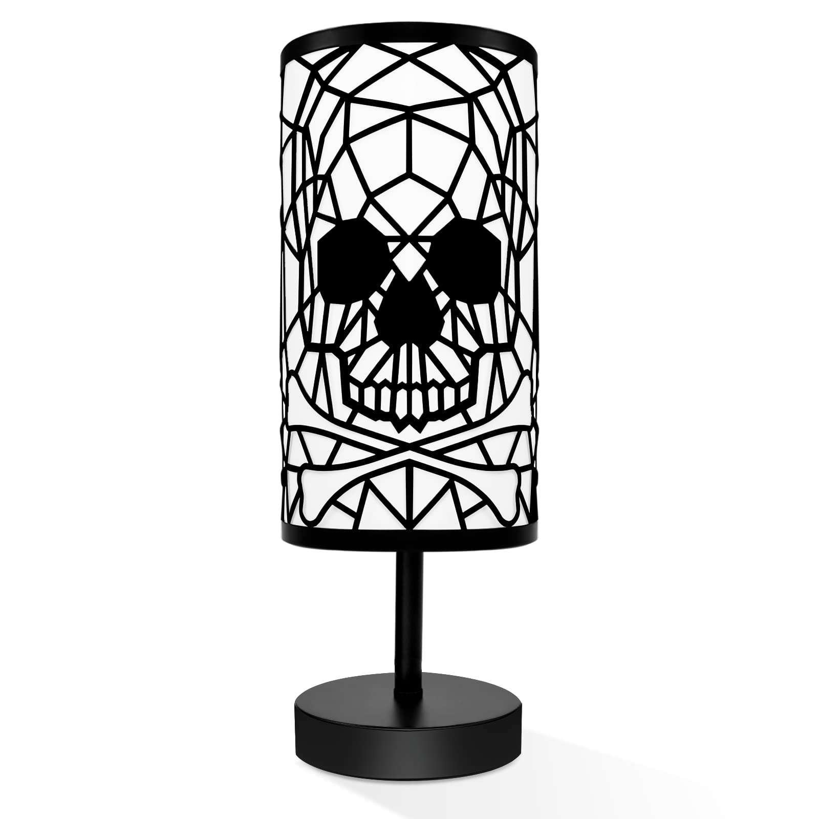 Black Skull Lamp,ACOMYCICI 3-Way Dimmable Touch Control Table Lamp for Gothic Decor, Best Ideal Gift,Anniversary Birthday Gifts Halloween Christmas Decorations Skull Light (Bulb Included)