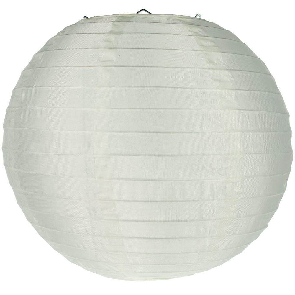 Quasimoon Paperlanternstore.Com 4 Inch White Round Nylon Lanterns, Even Ribbing, Hanging (10-Pack) Decoration