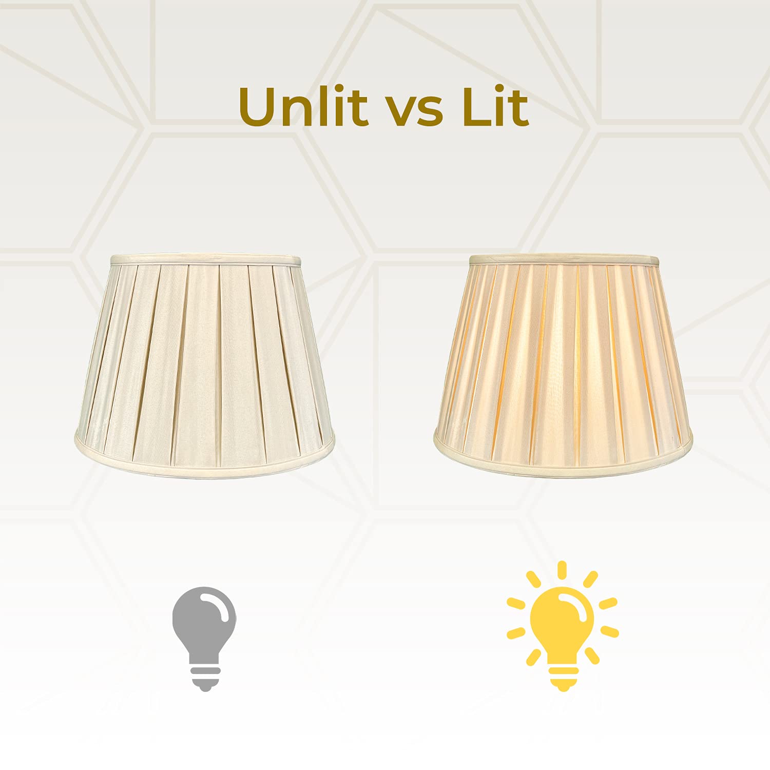 Royal Designs Empire English Pleat Basic Lamp Shade, Beige, 10.5 X 16 X 11