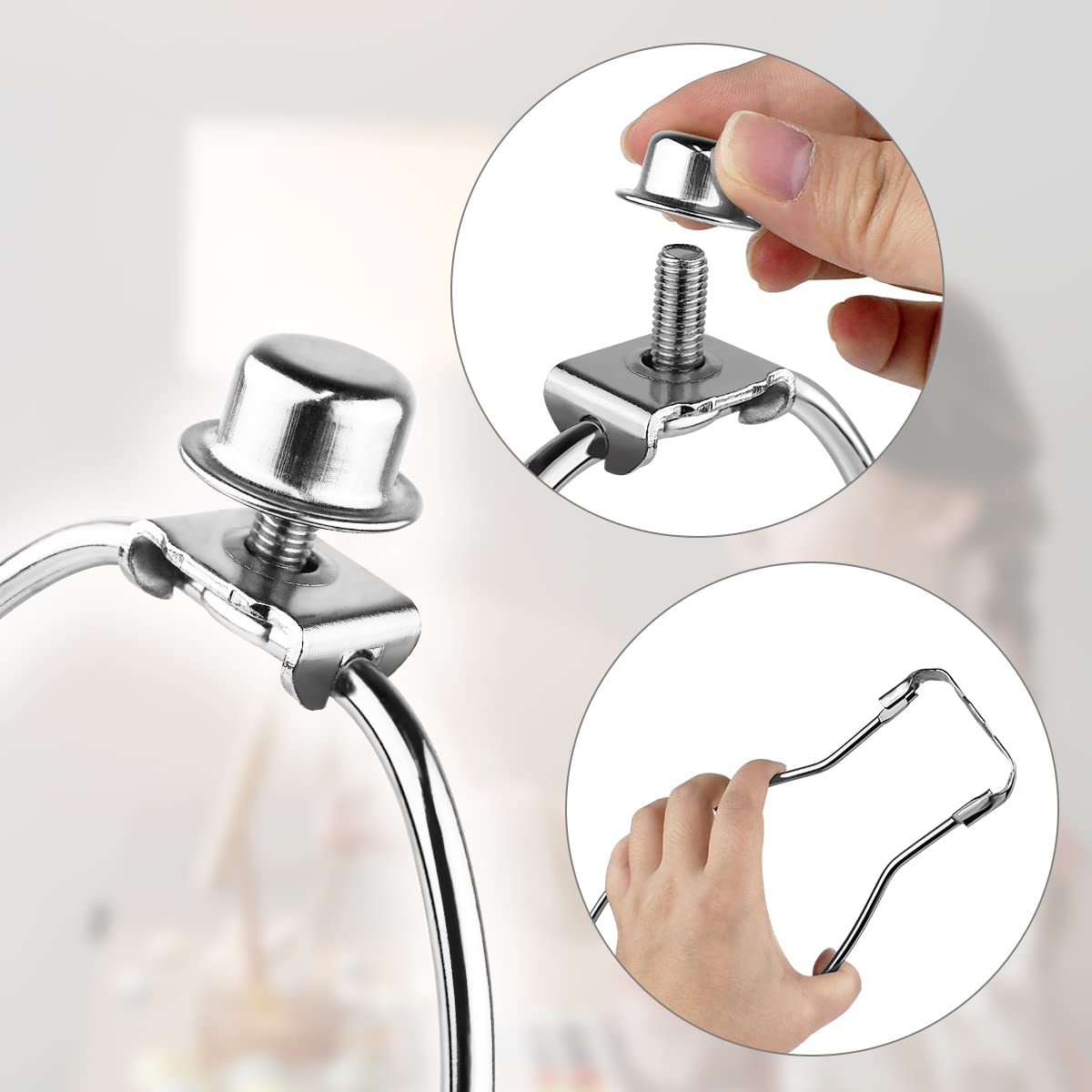 2 Pcs 10Inch Lamp Shade Harp Holders - Detachable Diy Lighting Accessories For Floor Lamps & Table Finials (Nickel)