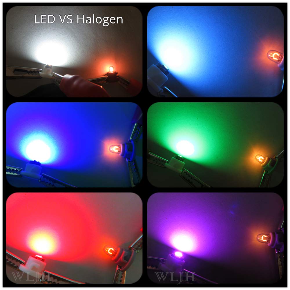Wljh 10X Yellow T3 Neo Wedge 3030 Smd Chipest 8Mm Base Led Car Instrument Cluster Dashboard Gauge Bulb Hvac Ac Heater Climate Co