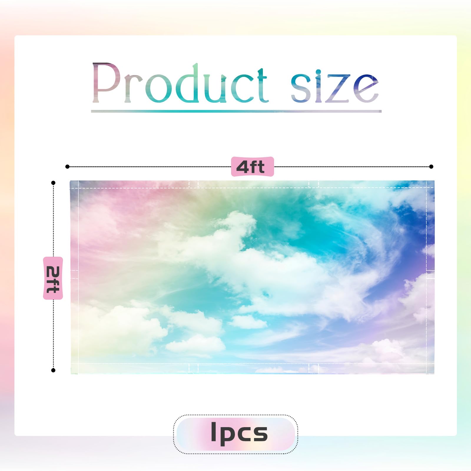 Patelai Fluorescent Light Cover - 4 x 2 Feet Classroom Magnetic Shade, 10 Magnets, Sunset Color for School Home Office Decor