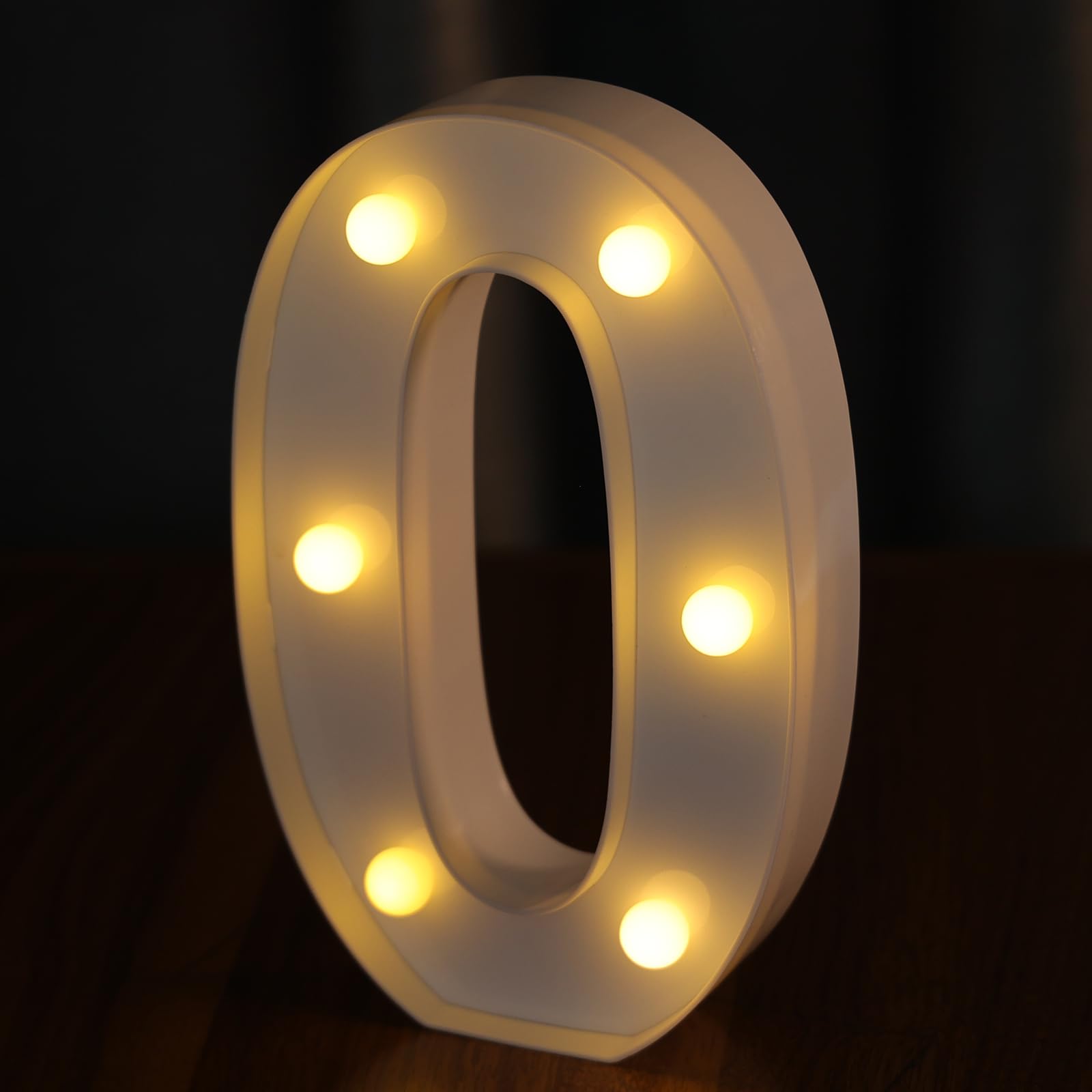 IFDGCTK Light Up Numbers - Decorative LED Lighted Number 0, Warm Light, Acrylic, Battery Powered for Home Decor and Parties