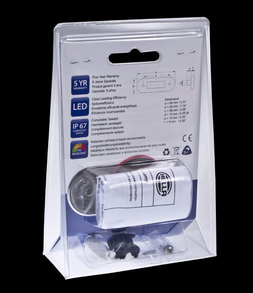 Hella Marine Oblong Led Courtesy Lamp - Red Led, Stainless Steel Bezel, Model 2Xt980869-501