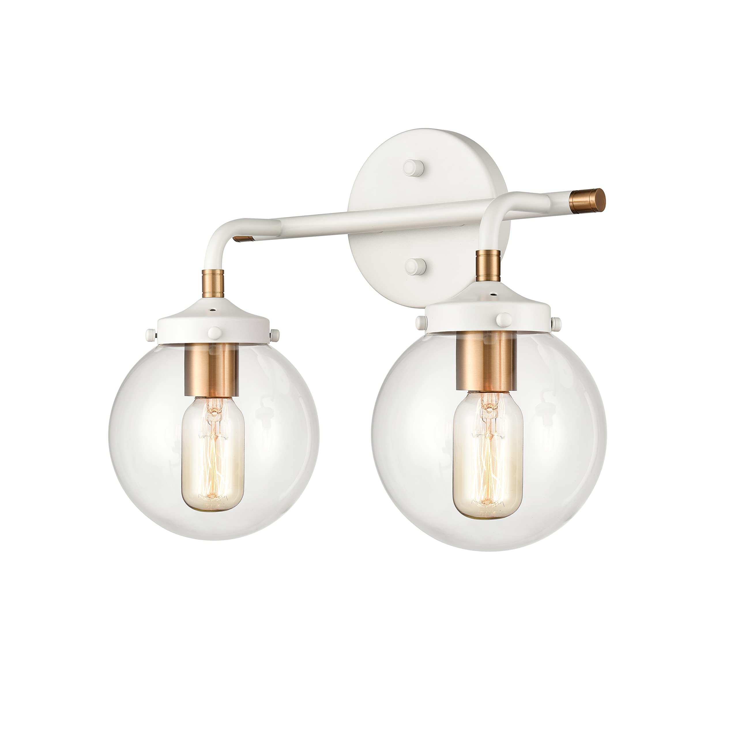 Elk Home Boudreaux 2-Light Vanity Light, Matte White Finish, Modern Style With Clear Glass
