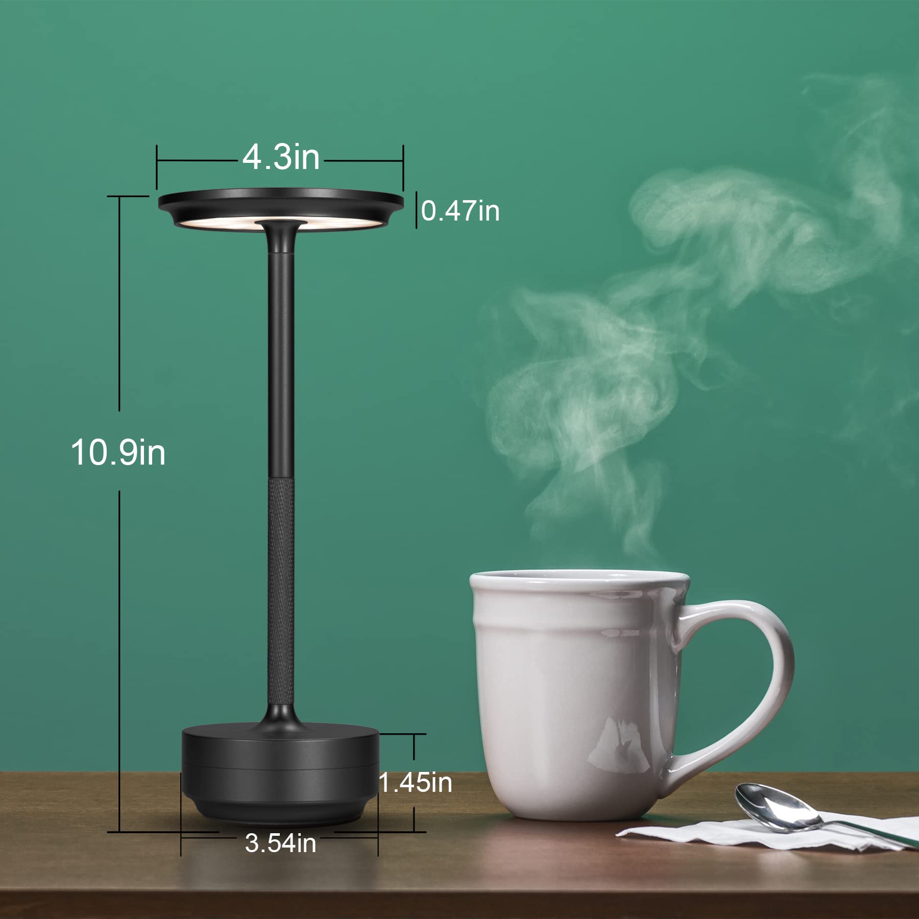 Fdidc Cordless Table Lamps, Led Battery Powered Rechargeable Portable Touch Battery Operated Lamp, Table Light Modern Usb Lanter