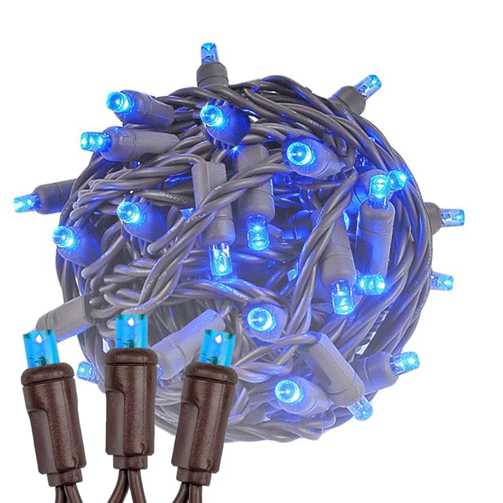 Novelty Lights 11Ft Blue Led String Lights - 50 Commercial Grade Bulbs, 40,000 Hour Rating, Outdoor Use, Model Mrd-25B-2