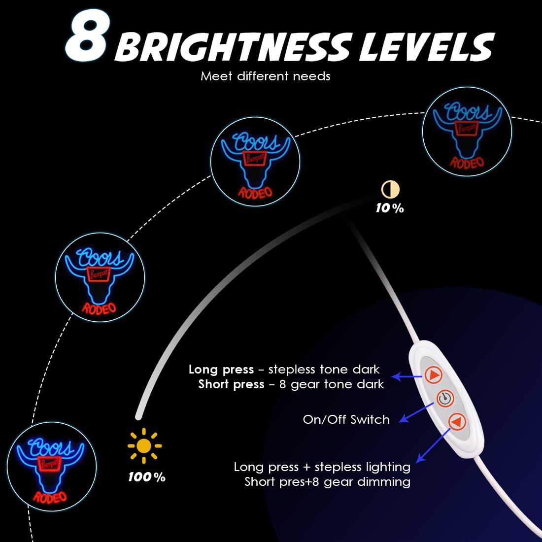 Yao Yun Candlelight Neon Sign, LED Wall Light for Bar & Bedroom, Dimmable, 12.6 x 12.2 inches, Blue & Red