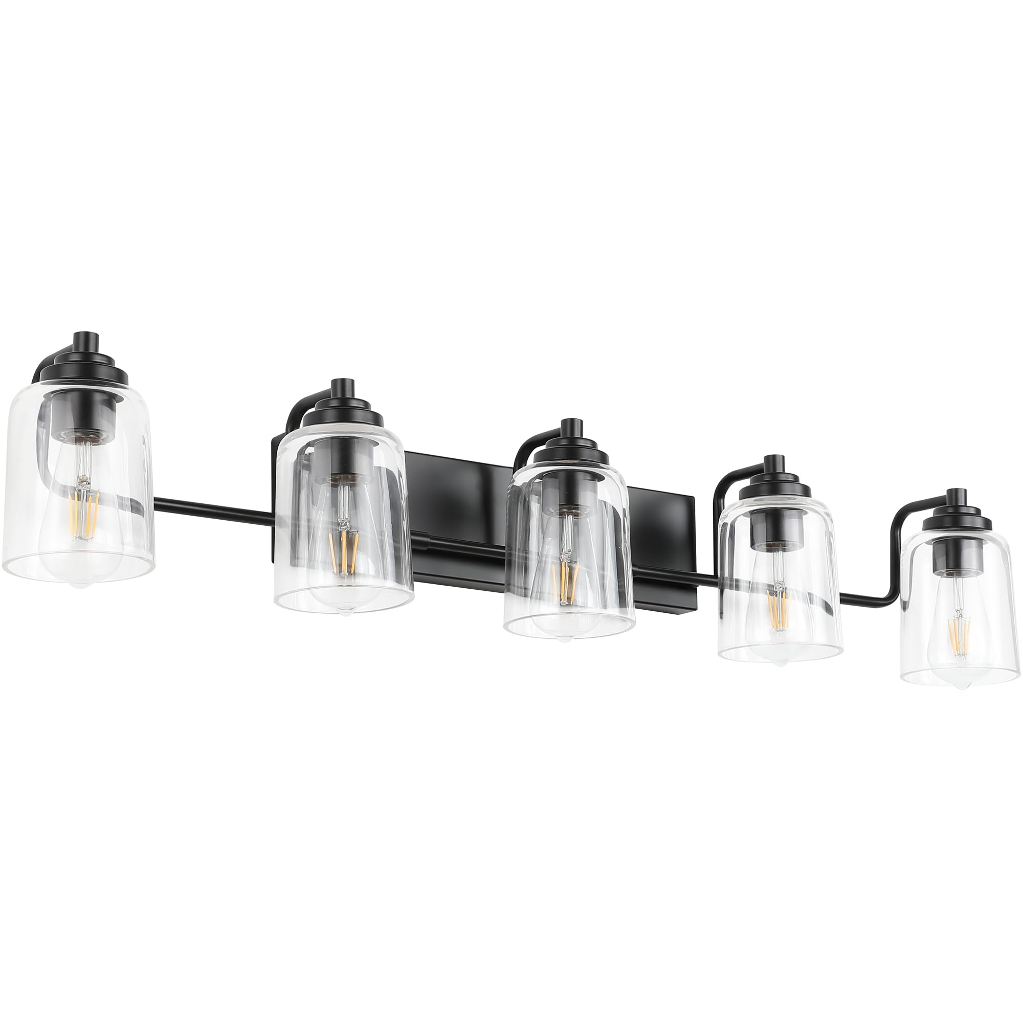 Solfart 5 Lights Black Bathroom Light Fixtures Over Mirror Vanity Lights Scone Lighting Bathroom Lights For Mirror 41 Inch