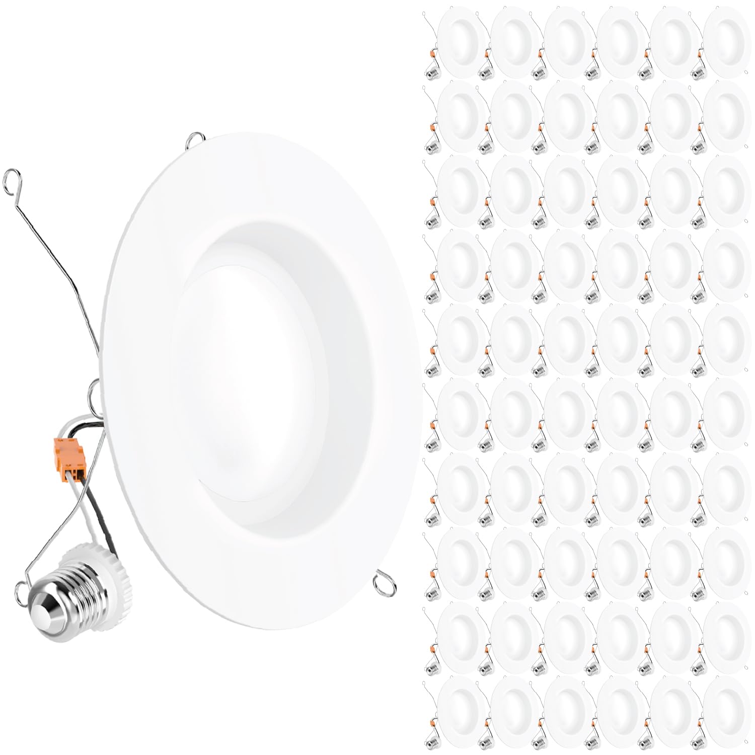 Sunco 60 Pack Retrofit LED Recessed Lighting 6 Inch, 3000K Warm White, Dimmable Can Lights, Smooth Trim, 13W=75W, 965LM, Damp Ra