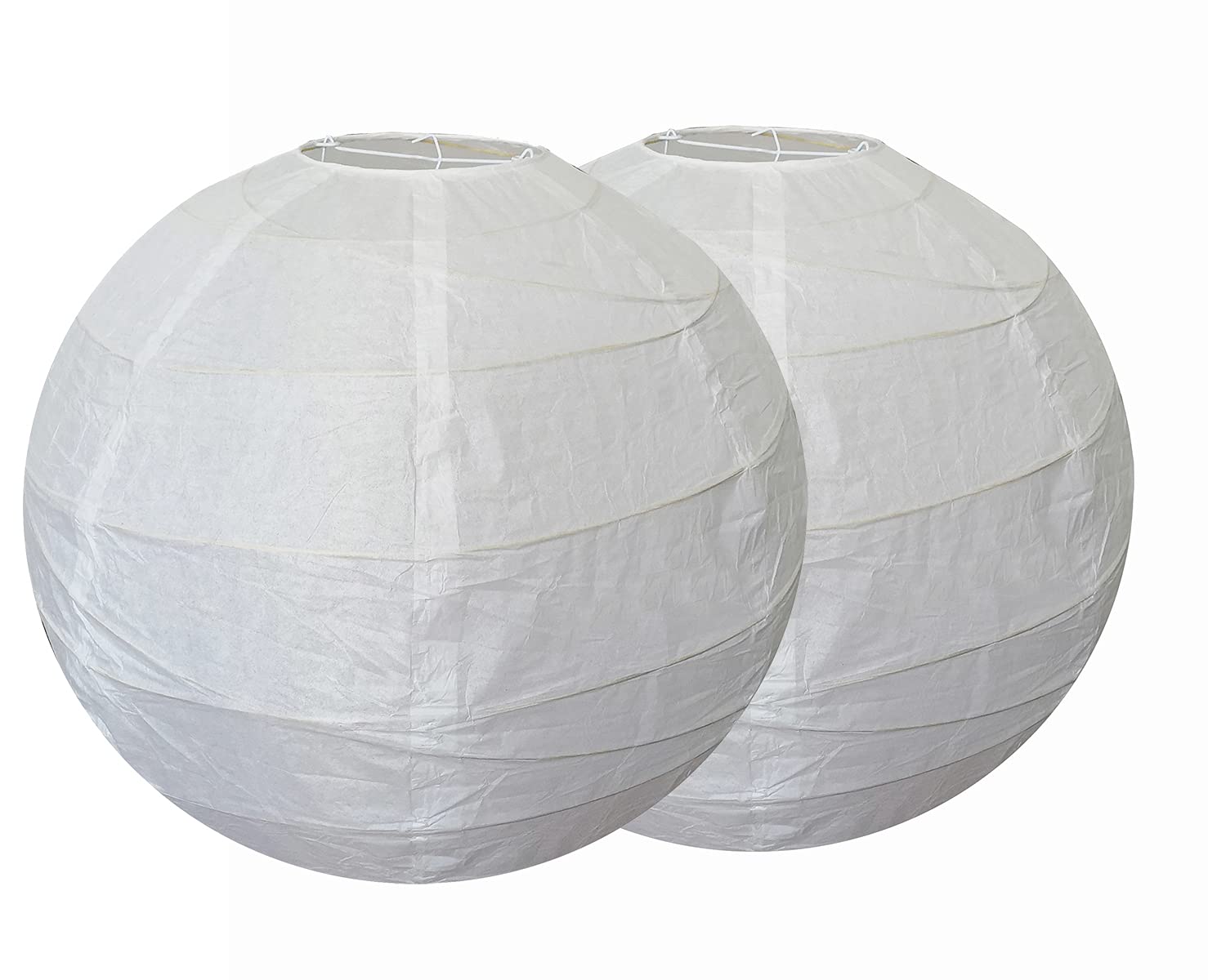 Topaaa 18 Inch White Round Paper Lantern Lamps, Paper Lamp Shade, Chinese Lantern, Hanging Rice Paper Lampshade For Weddings, Bi