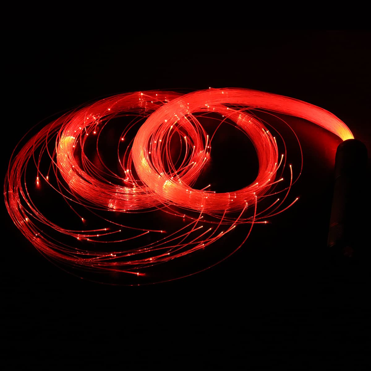 AKEPO Fiber Optic Whip Rave Toy 5.9ft Rechargeable 10 Colors 36 Modes Red FW-B
