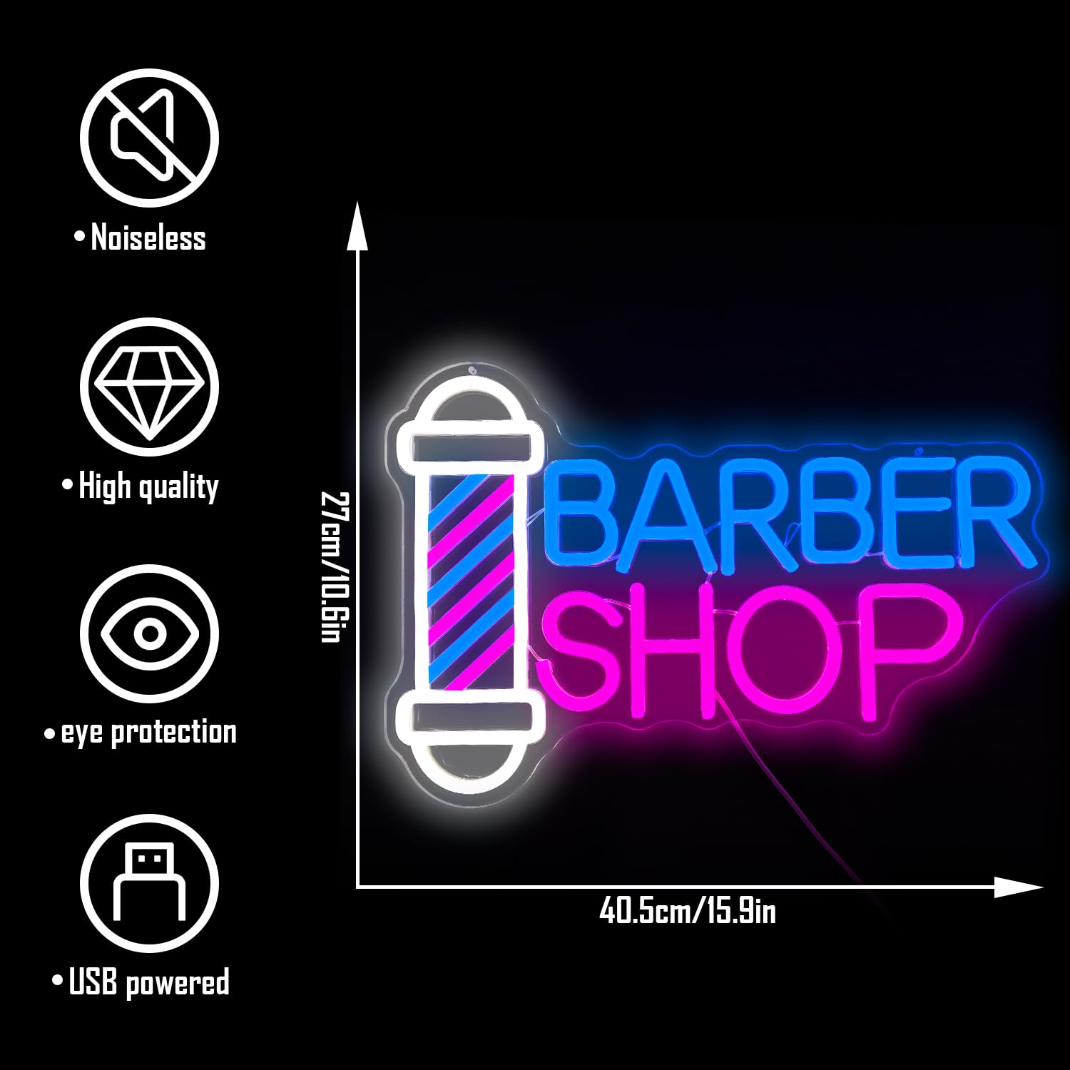 Barber Neon Sign for Barber Shops Hair Salon Decor Led Light Up Signs Dimmable Barber Neon Signs for Wall Decor Business Store S