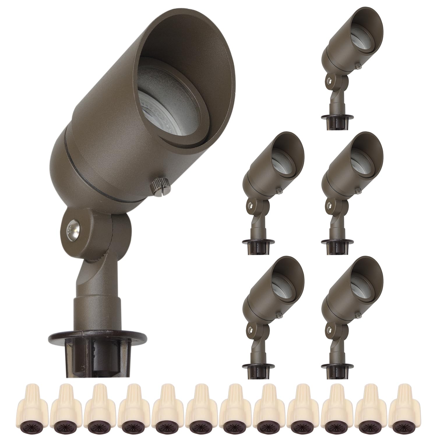 Lumina Lighting® 5W Low Voltage Landscape Spotlights, Warm White, Bronze, Iron, (2-Pack), Model SFL0104-BZ