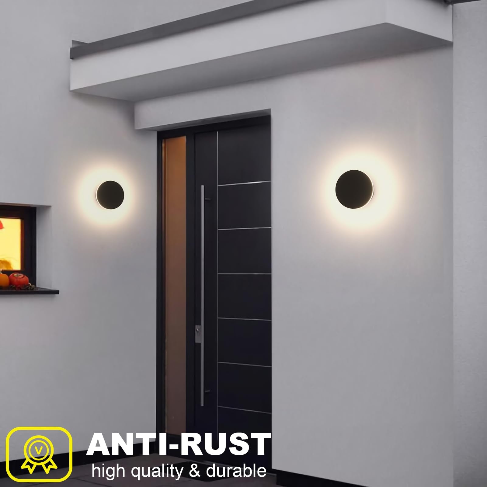 Aoceley 2 Packs Led Wall Light Outdoor Indoor Modern Wall Sconce Mini Wall Sconce Outdoor Wall Lights Aluminum Waterproof Black
