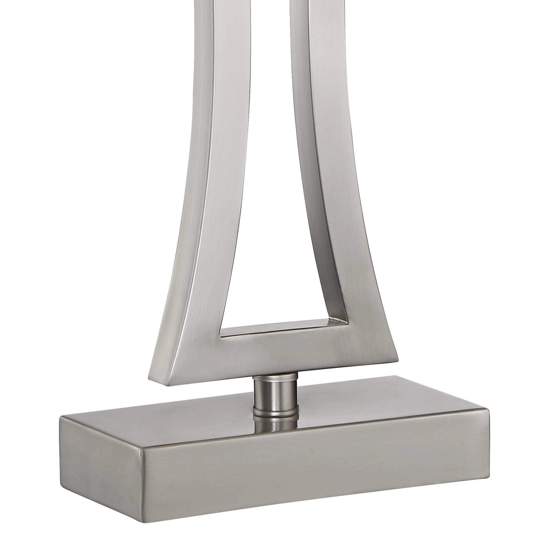 360 Lighting Roxie Modern Table Lamps 31 Tall Set Of 2 With Dimmers Brushed Nickel Off White Fabric Rectangular Shade For Bedroo