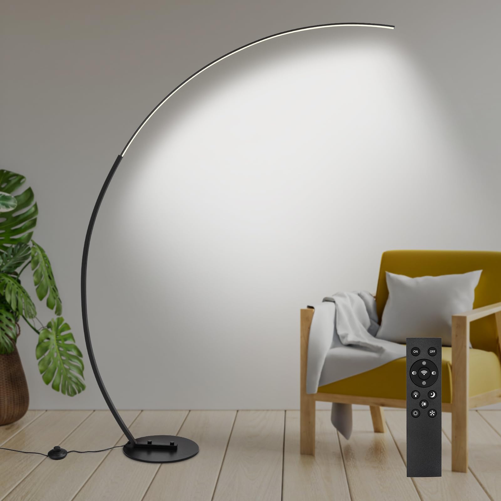 CHICLUX Arc Floor Lamp, Dimmable LED, 3 Color Temperatures, Modern Design, Model LX-87122, Metal, 3CCT-Arc