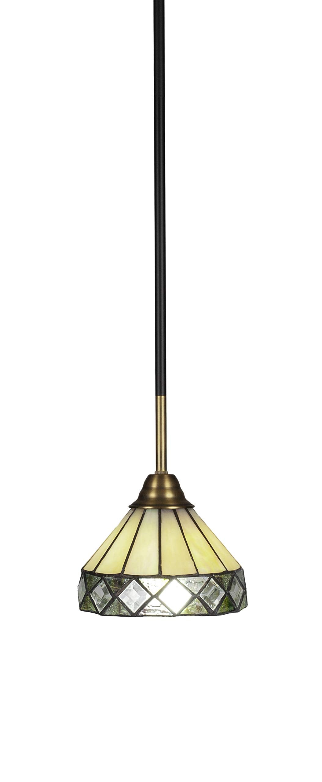 Toltec Lighting Paramount 1 Light Mini Pendant in Matte Black & Brass (3401-MBBR-9405)