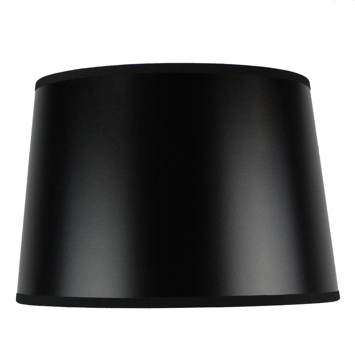HomeConcept Hardback Drum Lampshade Black Parchment Brass Spider Fitter 10x12x08 Medium