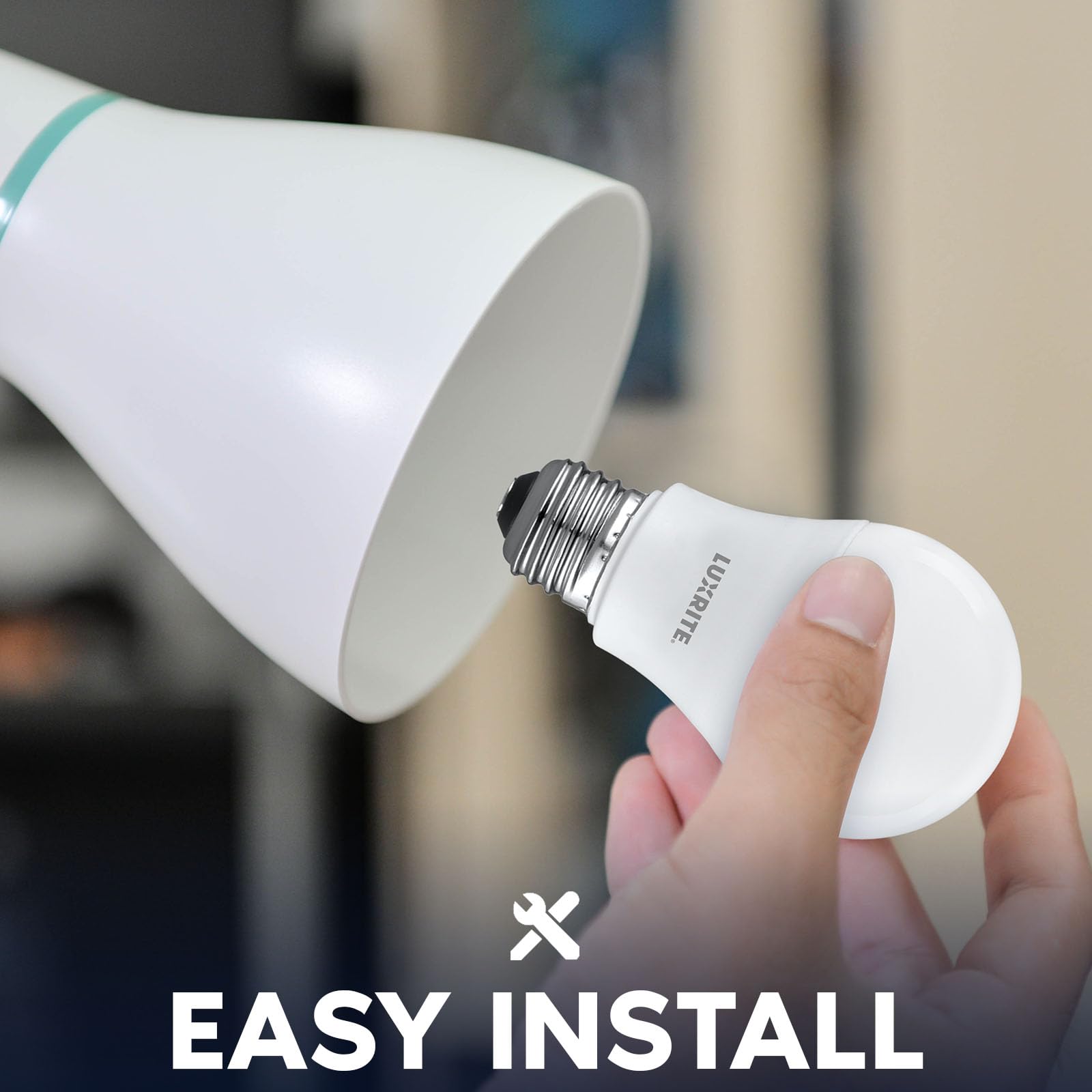 Luxrite A19 Led Light Bulb 75 Watt Equivalent, 3000K Soft White, 1100Lm, Non-Dimmable, Standard Led Light Bulbs, 9.5W, E26 Base,