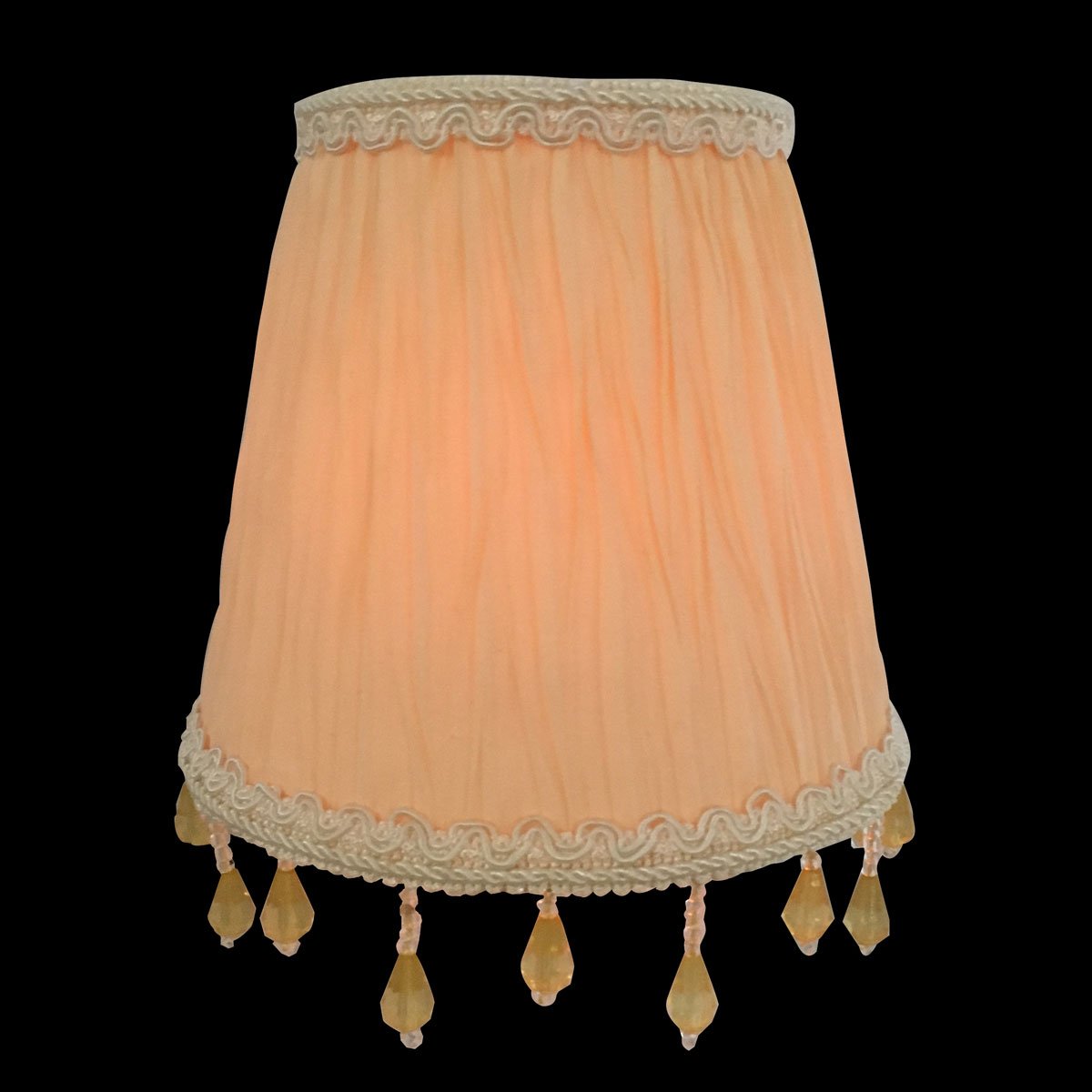 Royal Designs, Inc. Clip On Ruche Pleated Empire Chandelier Lamp Shade Flame Clip Fitter, Cso-1034-5Eg-6, 3 X 5 X 4.5, Eggshell, 6 Pack