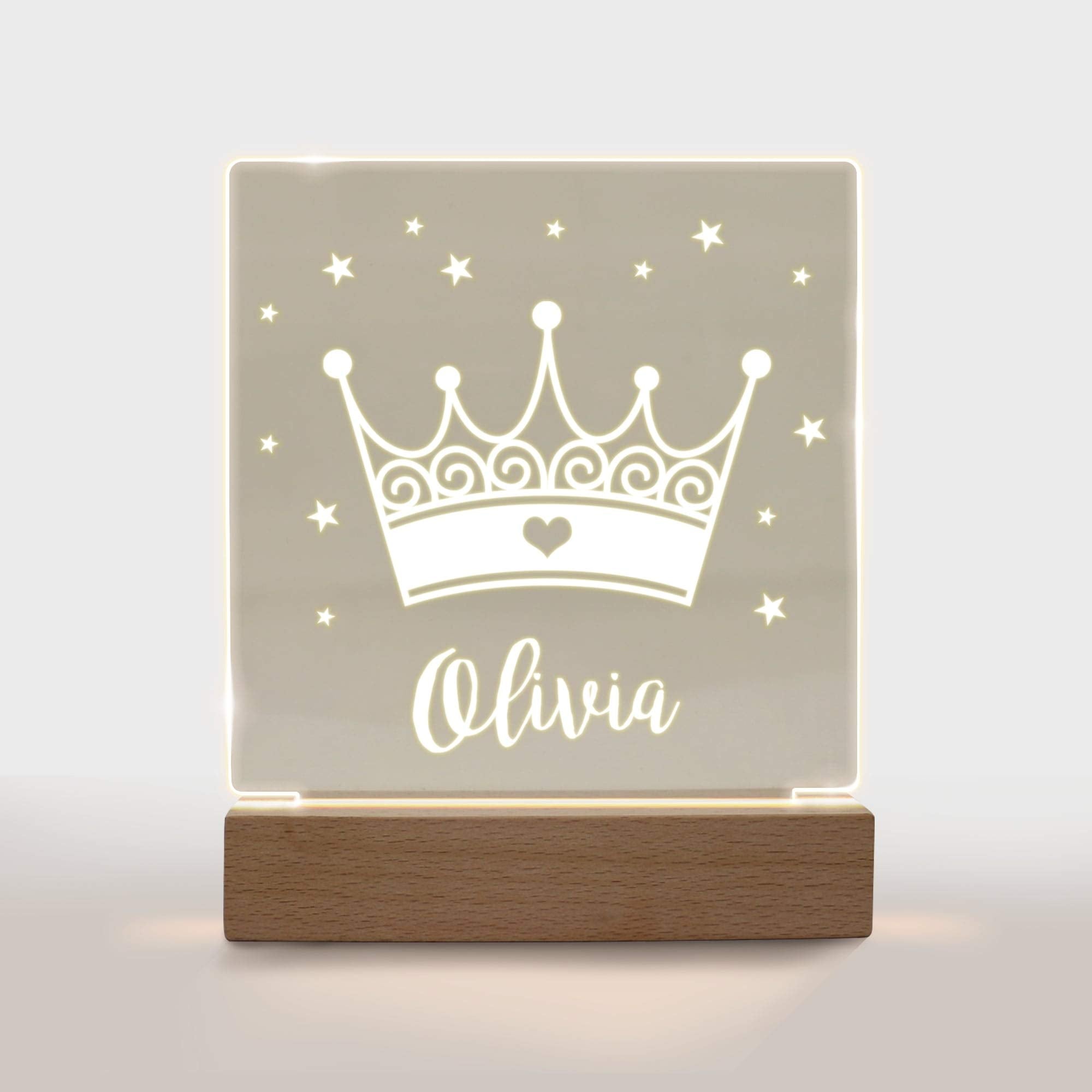 Personalized Night Light For Kids Girls Boys Customized Gifts For Baby Bedroom Decor Princess Crown