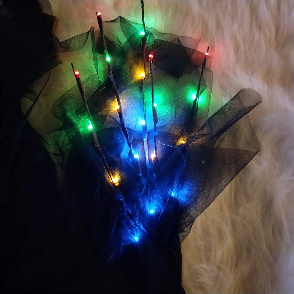 Pheila 4 Pack 30&quot; Led Lighted Branches - Multicolor Battery Operated Willow Decor For Home & Party