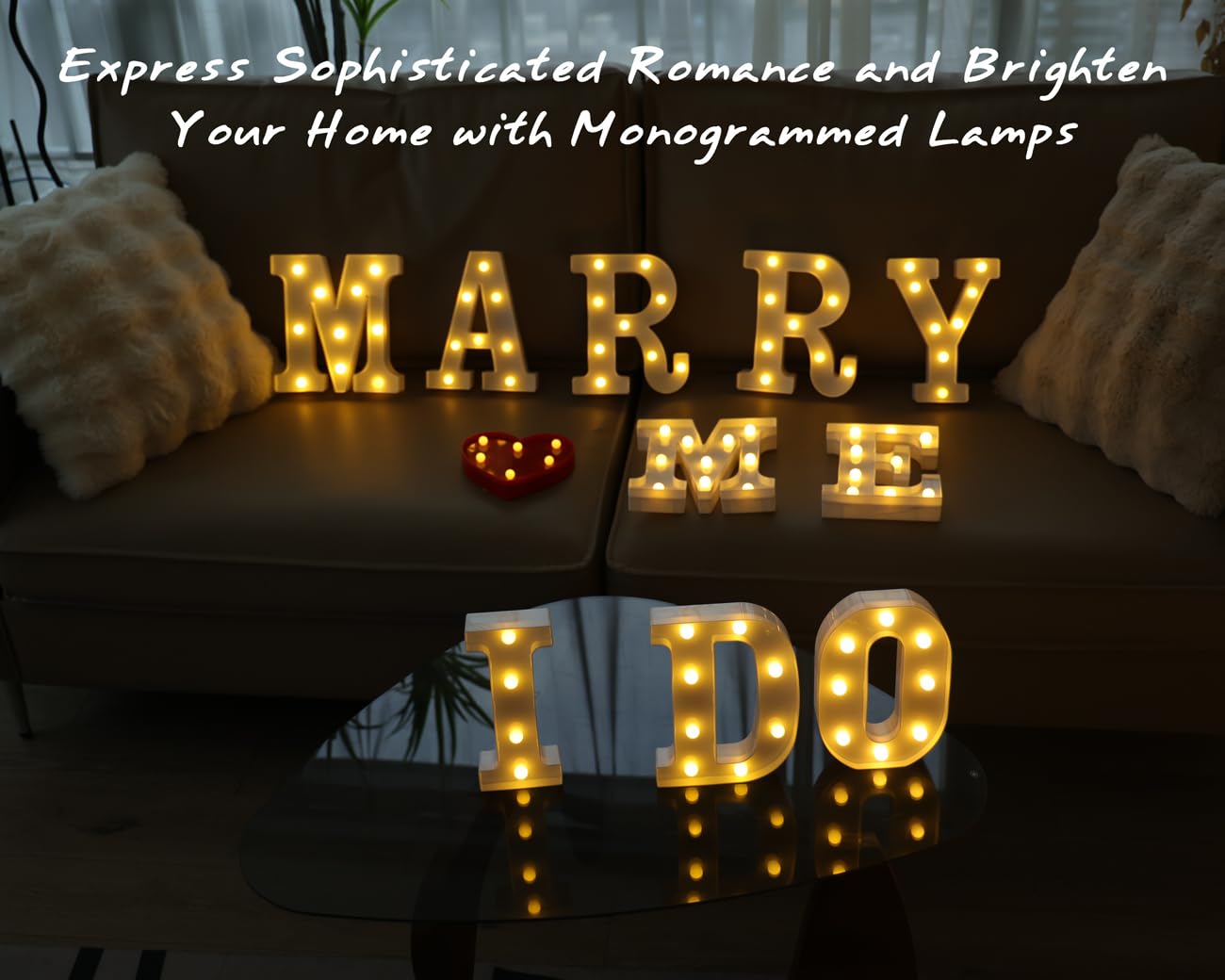 IFDGCTK Light Up Letters, LED Alphabet Marquee, Battery Powered, Warm Light - Decorative Home Decor (I)