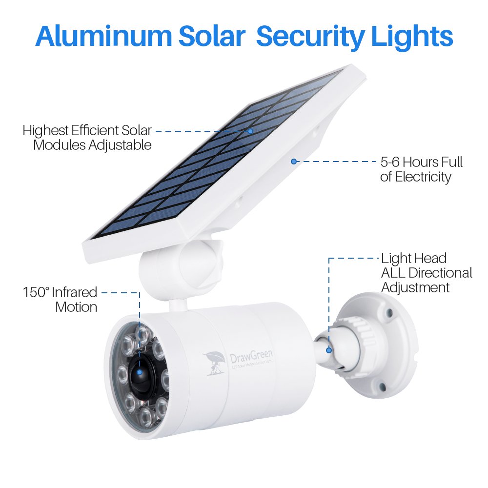 Solar Motion Lights Waterproof Metal Body, 1400-Lumen 9-Watt(130W Equiv.), Solar Powered Flood Security Spotlights For Outside Porch Post Yard Path Deck Fence Wall, 100-Week 100% Free Replacement