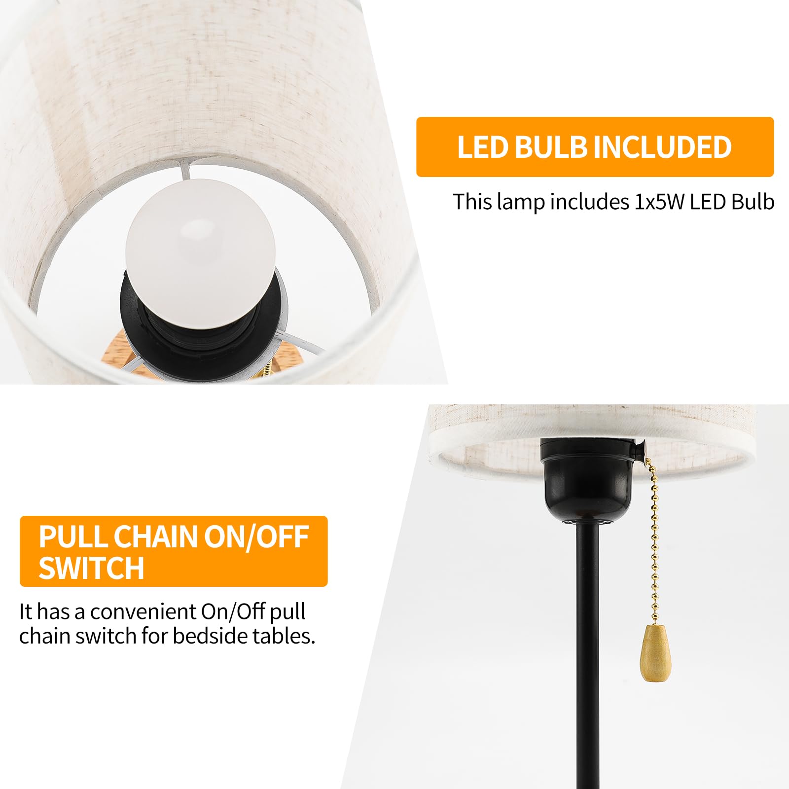 Souhoney Graduation Gifts For Daughter From Mom Dad- Fabric Wooden Bedside Lamp For Bedroom Living Room Mothers Day Gifts For Da