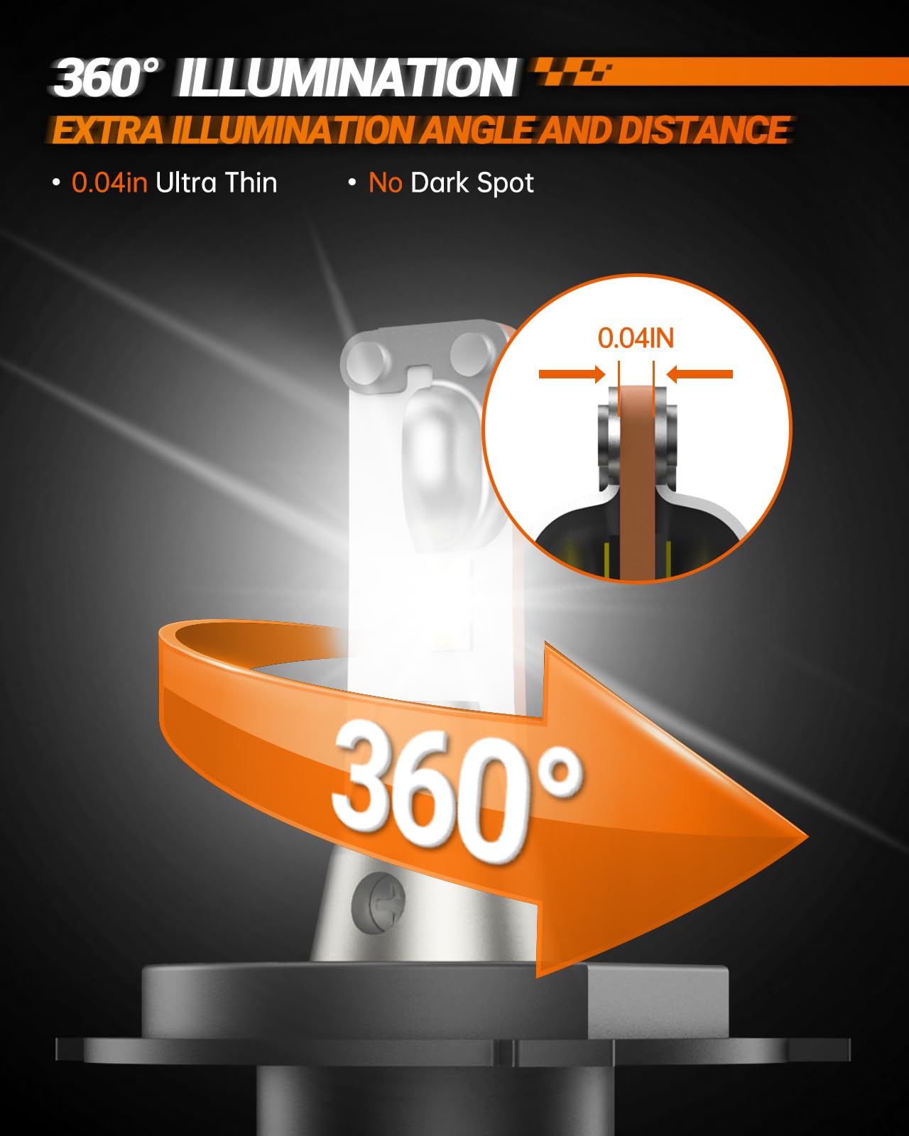 SEALIGHT H4/9003/HB2 Bulbs, 36000LM Super Bright, 6000K Daylight White, Plug-N-Play, Pack of 2