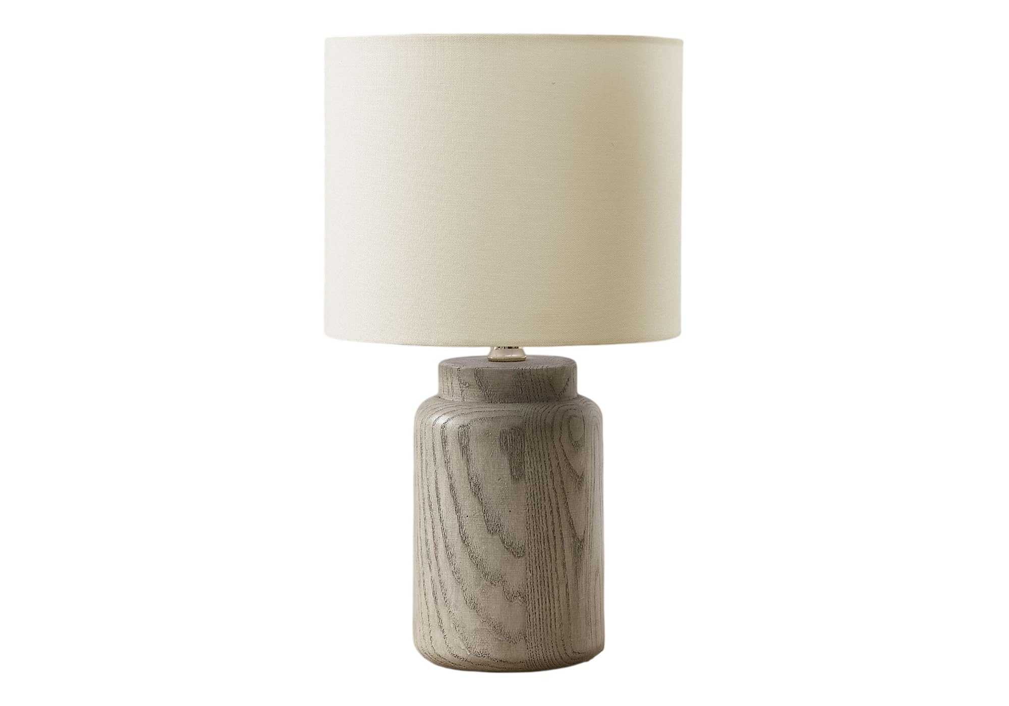 Monarch Specialties Table Lamp I 9795, 17inH, Taupe Resin, Ivory Shade, 9.5inL x 9.5inW