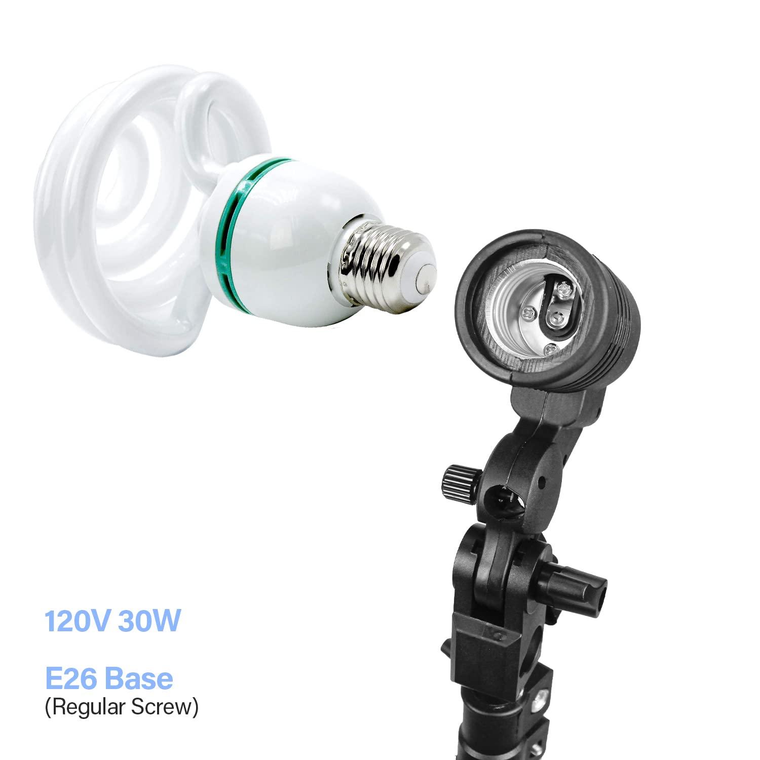 LS LIMO STUDIO CFL Fluorescent Bulbs 30W 5400K Umbrella Shaped E26 Base for Photography Lighting - 3 Pack