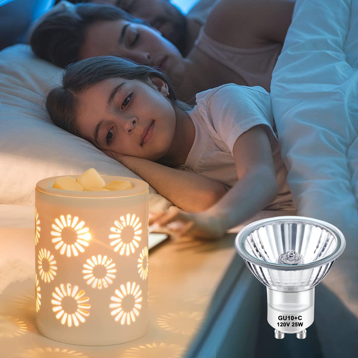 TAIYALOO GU10 Halogen Bulb 25W Dimmable Warm White Pack of 4, Glass, Model GU10-HB-25W-4p