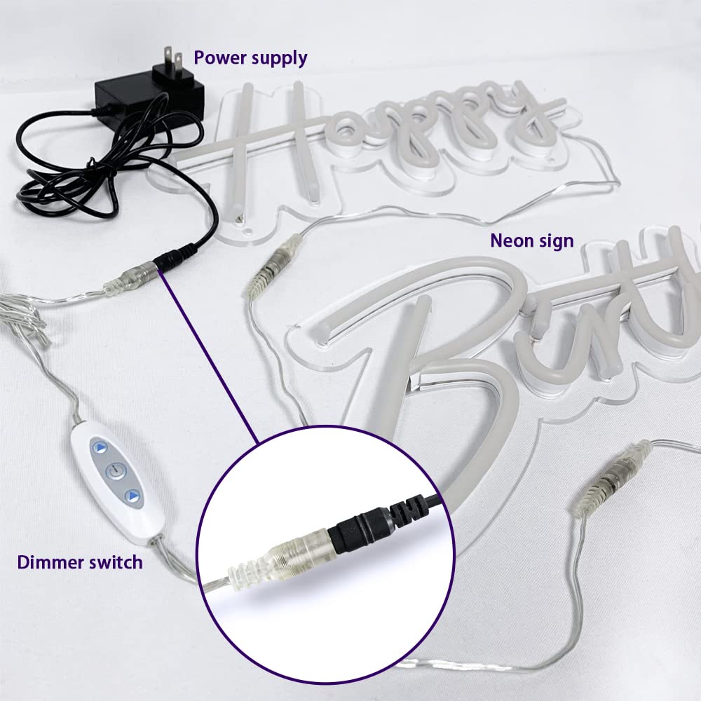 jXIN 12V DC Dimmer Switch for Neon Sign - Low Voltage with 2 Female Power Jack Adapters - Model: fc99271c-0063-4d22-960b