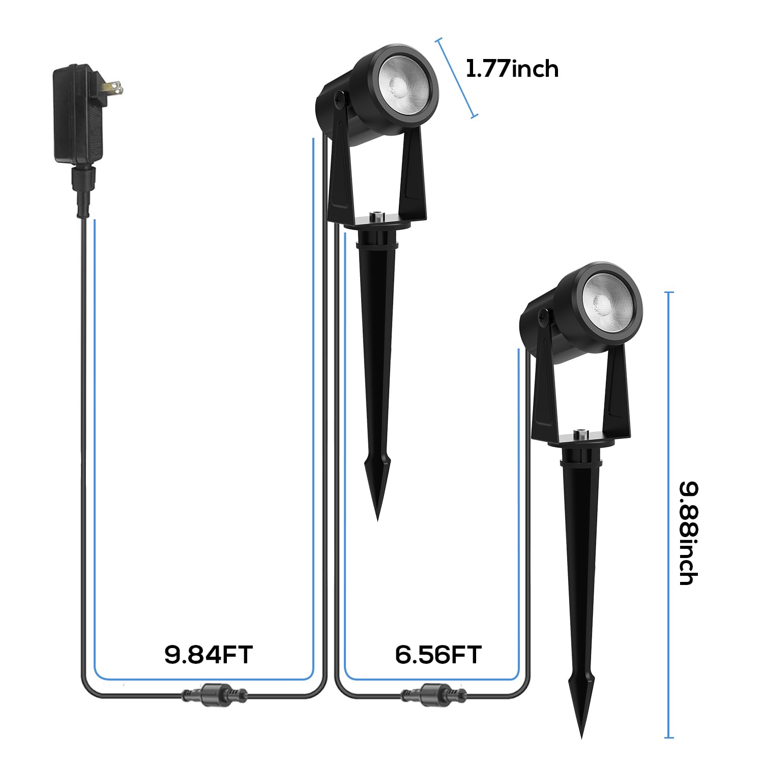 Banord LED Spot Lights, 10 Pack, Low Voltage, IP65 Waterproof, 2700K Warm White, Model BN-Spot-White-10P