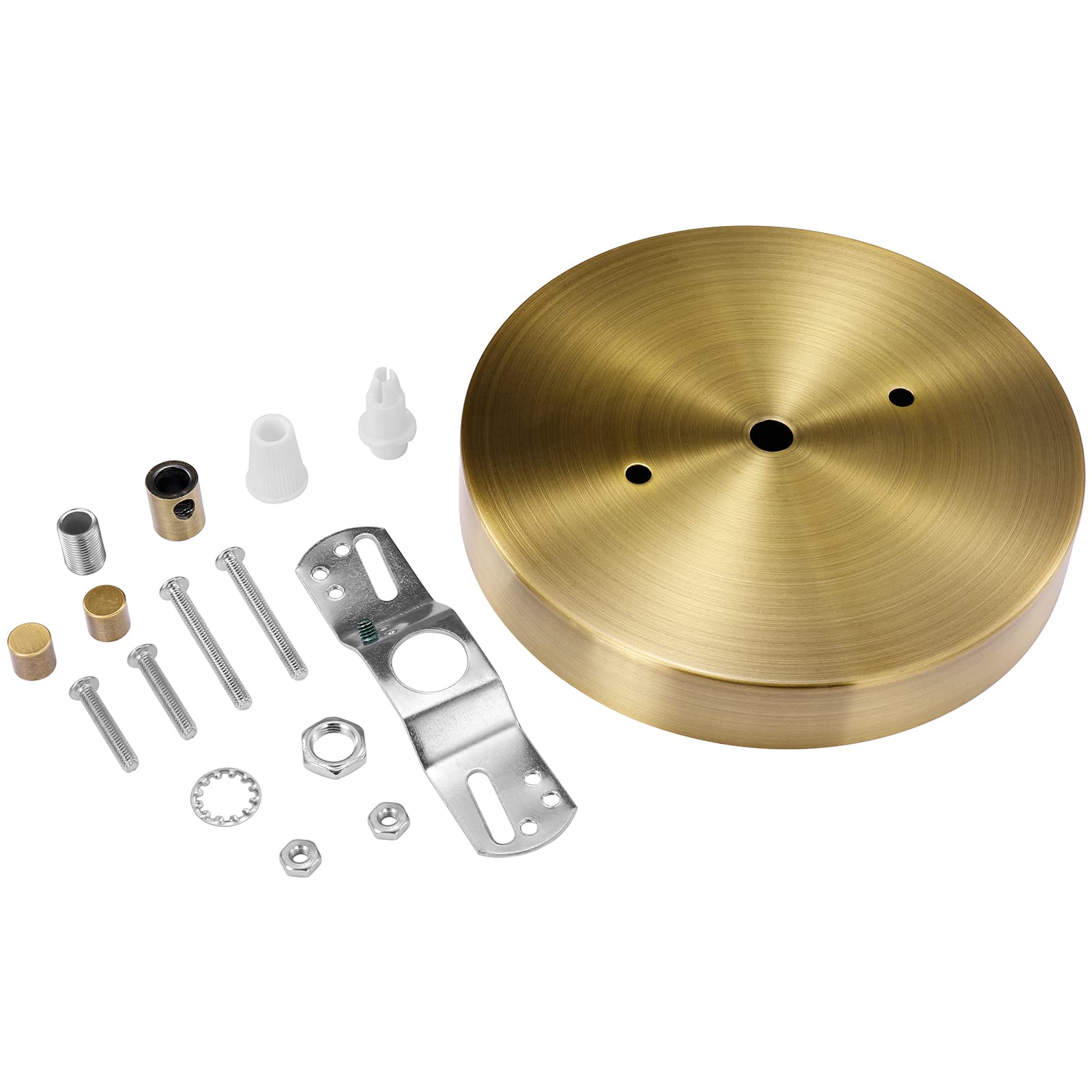 Canomo 6 Inch Antique Brass Ceiling Lighting Canopy Kit Ceiling Plate Cover for Single Pendant Light and Chandelier with All Hardware Includes Loop  Cross Bar and Mounting Screws